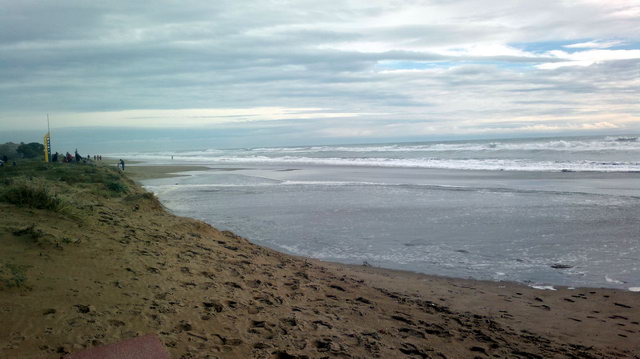 Imatge de la platja de Central Mar (Gav Mar) despareguda per l'acci d'un temporal (20 de Gener de 2013)